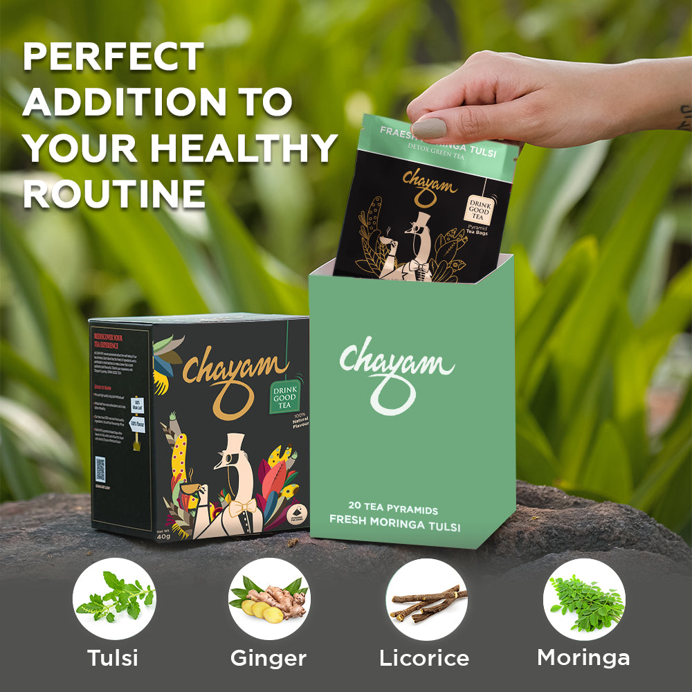 Moringa Tulsi Green Tea | Tea Bags