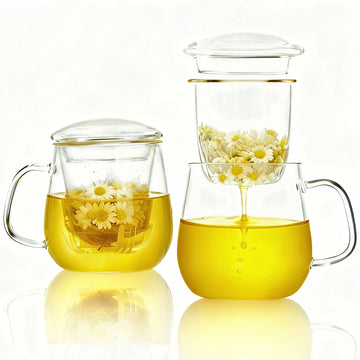 STEEP SMART - Glass Tea Cup with Built-In Infuser