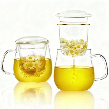 🎁 STEEP SMART - Glass Tea Cup with Built-In Infuser