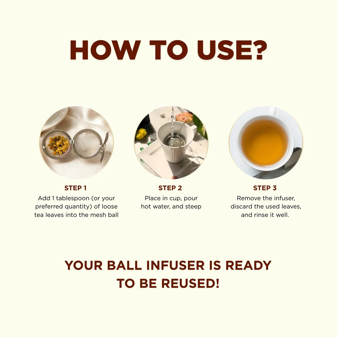 Ball Mesh Tea Infuser with Hanging Chain