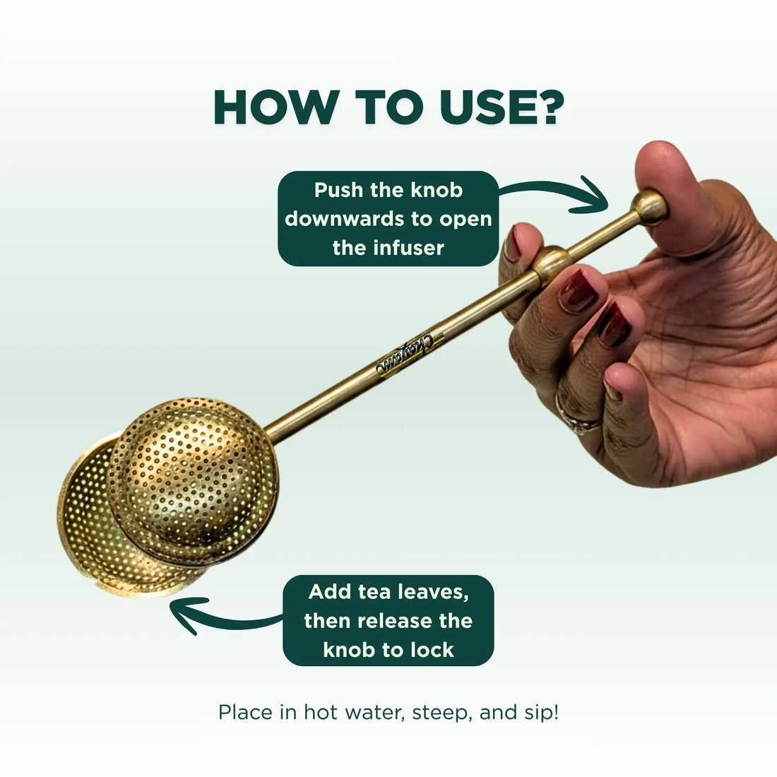 Premium Telescopic Pure Brass Tea Infuser