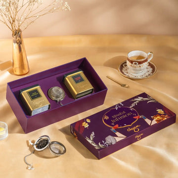 Blissful Infusion Gift Box | 2 Tea Tins & 1 Infuser | Thoughtful Diwali Gift