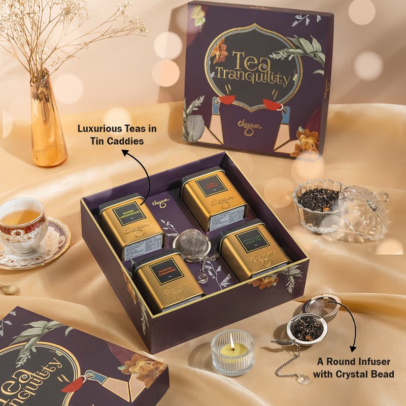 Tea Tranquility Gift Hamper – 4 Premium Loose Leaf Teas & Infuser