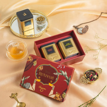 Tea Retreat Gift Box – Two Premium Loose Leaf Teas in Elegant Tins | Compact Diwali Gift Idea
