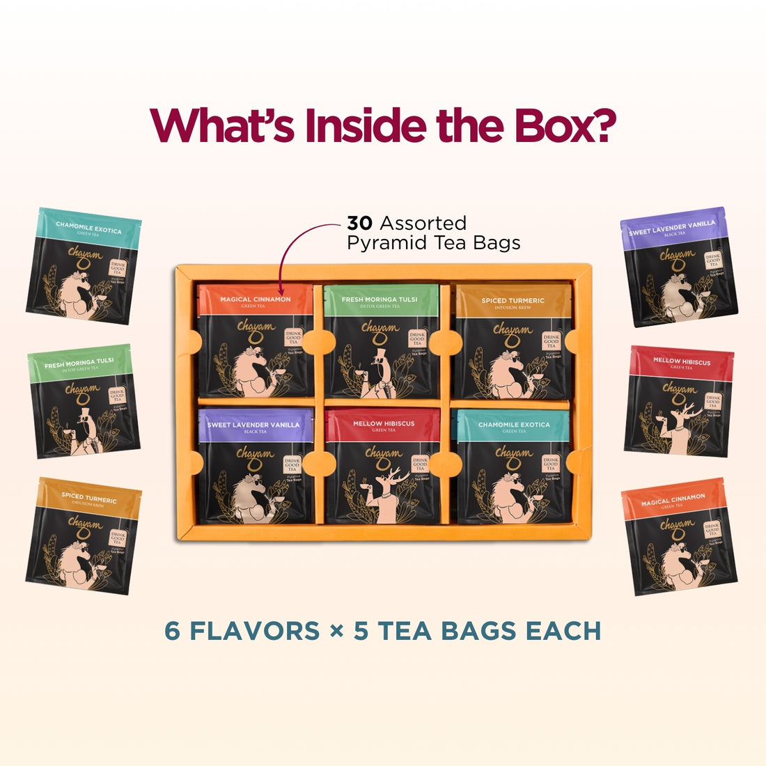 Mother's Day Gift Box: 30 Assorted Premium Flavoured Tea Bags