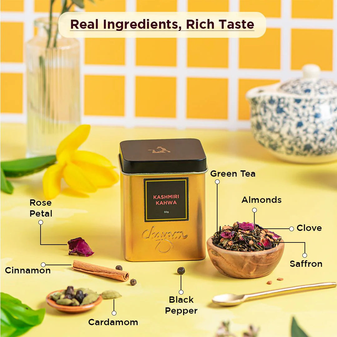 Blissful Infusion Gift Box | 2 Tea Tins & 1 Infuser | Thoughtful Diwali Gift