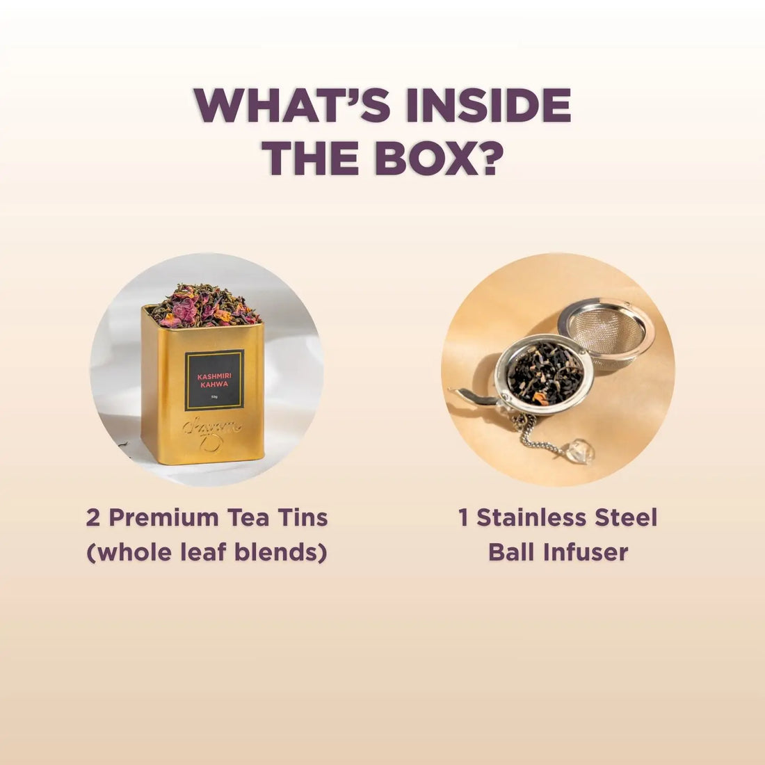Blissful Infusion Gift Box | 2 Tea Tins & 1 Infuser | Thoughtful Diwali Gift