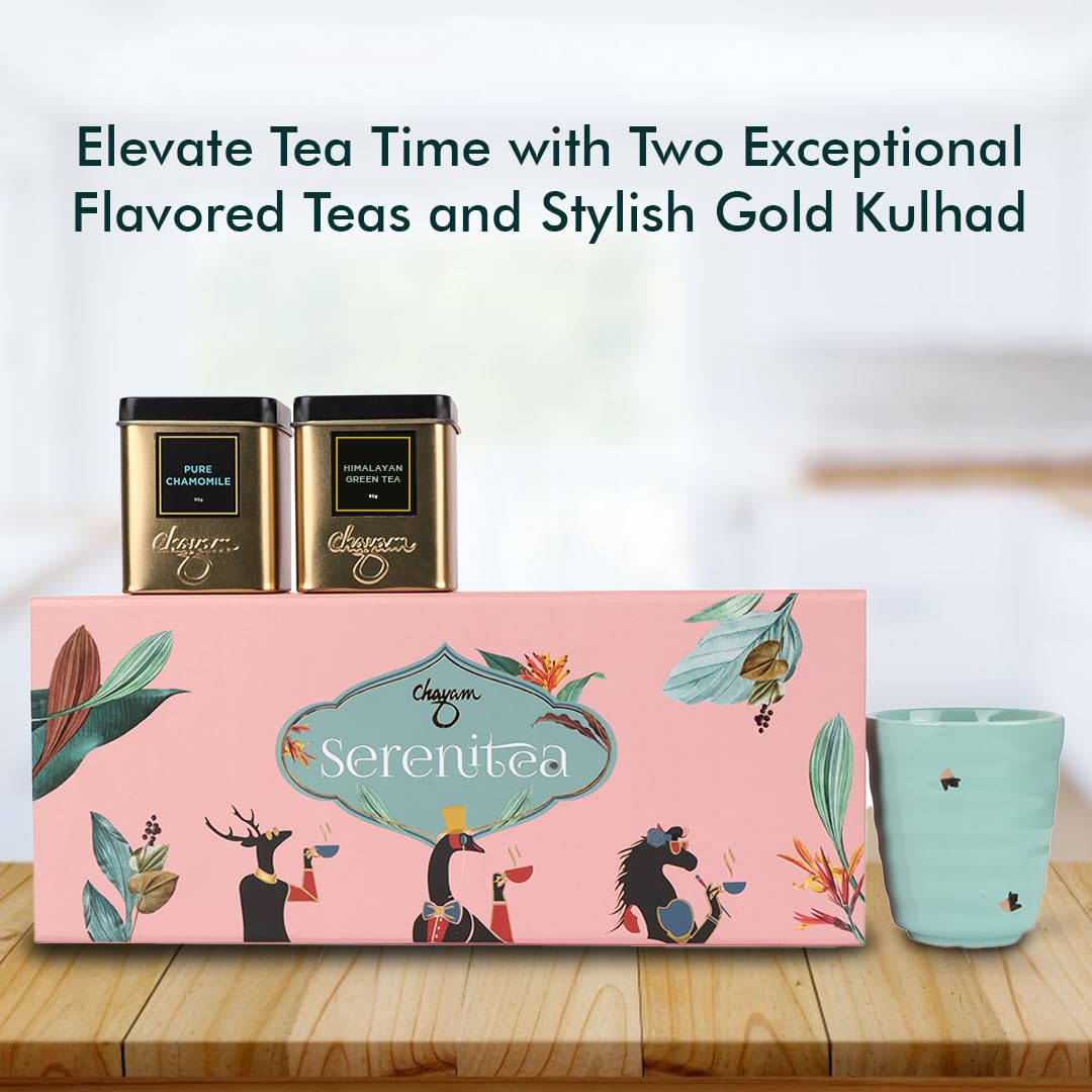 Serenitea Gift Box | Elegant Tea Set with Kulhad & Tins | Perfect for Diwali