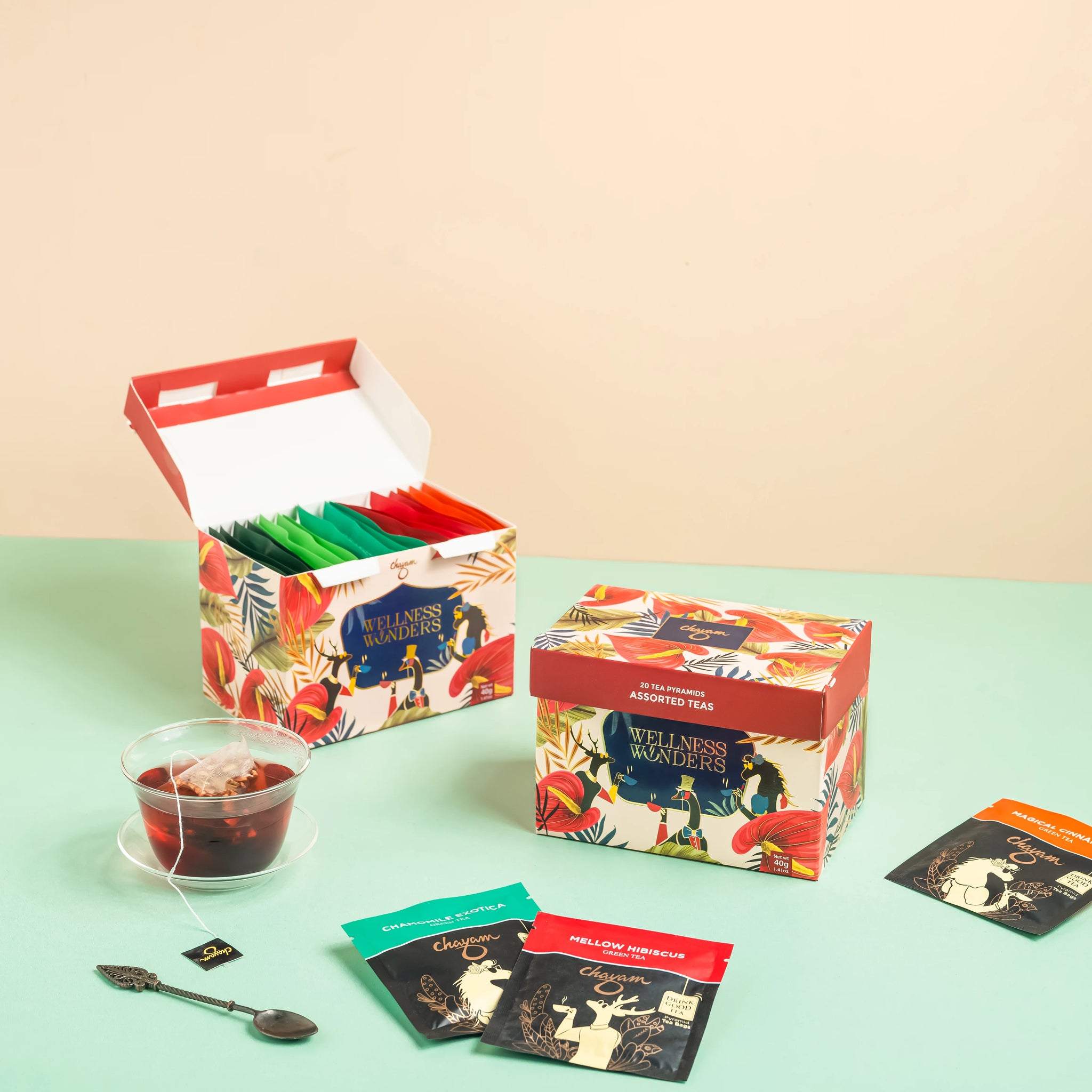 Wellness Wonders Gift Box | 5 Flavours 20 Tea Bags | Healthy Diwali Gift