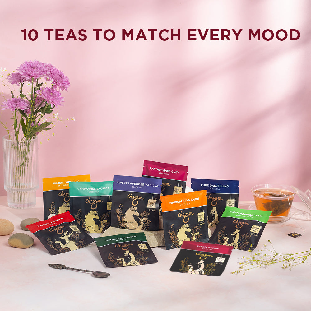 Serene Sips Tea Sampler Gift Box – 10 Assorted Tea Bags