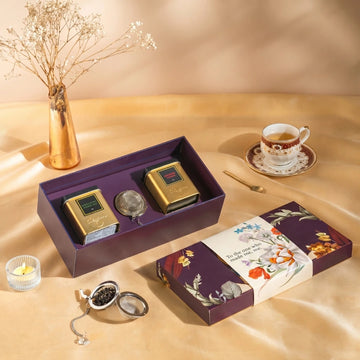 Mother's Day Gift Box: 2 Premium Flavoured Tea Tins & 1 Round Infuser