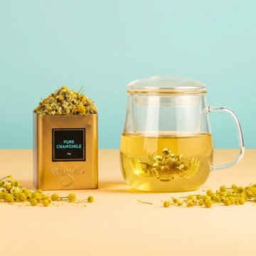 DREAM Tea Set - Glass Infusion Mug with Pure Chamomile Herbal Infusion