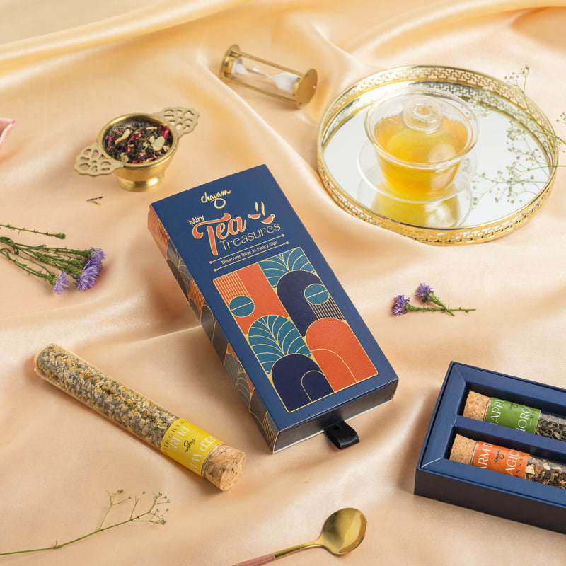 Mini Tea Treasures Gift Box – 2 Premium Loose Teas in Glass Tubes