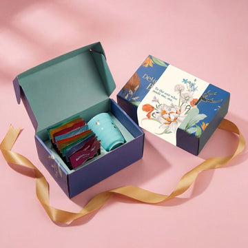 Mothers Day Gift Box: 1 Gold-Embossed Ceramic Kulhad with 12 Premium Assorted Tea Bags