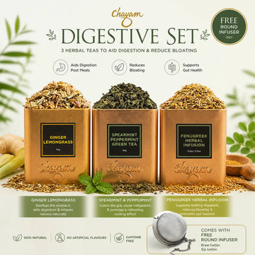 Digestive Tea Set | 3 Digestion Promoting Tea Flavours | Free Round Infuser