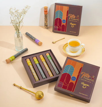 Exotic Tea Treasures | 4 Tea Flavours in Glass Tubes | Diwali Gifting Hamper