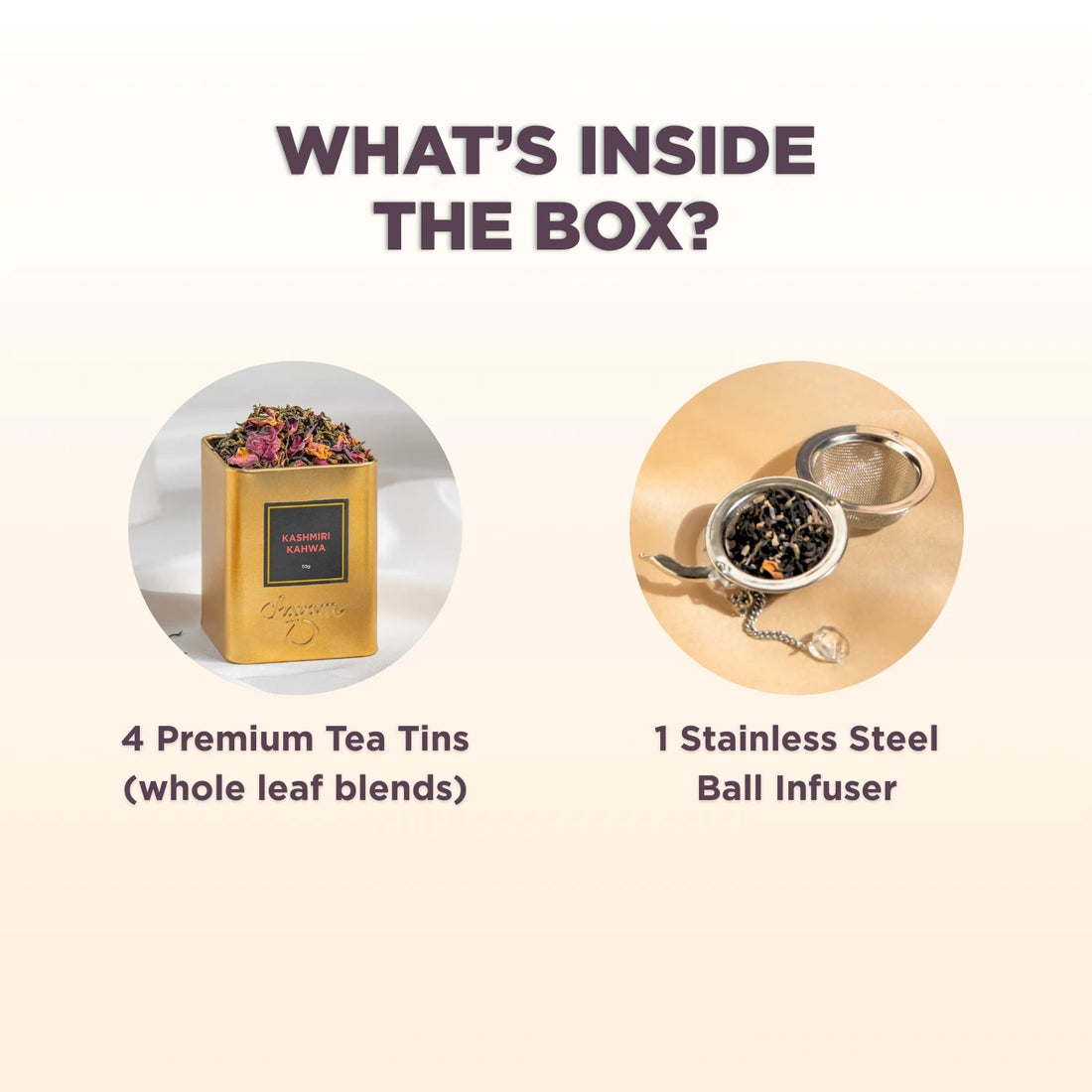 Tea Tranquility Gift Hamper – 4 Premium Loose Leaf Teas & Infuser | Luxury Diwali Hamper