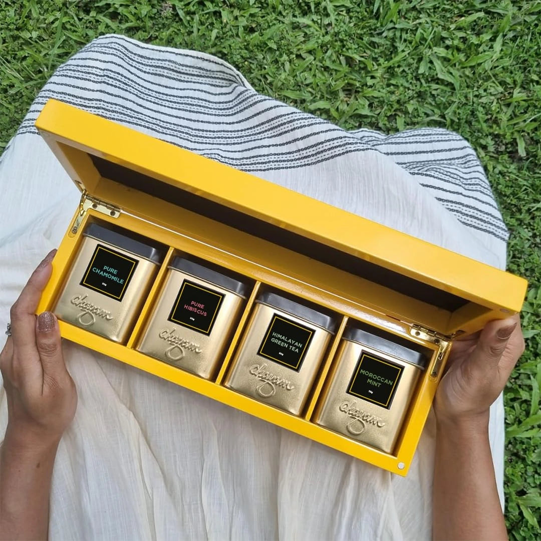 Fine Tea Chest | Wooden Tea Gift Box | Premium Diwali Gift Idea