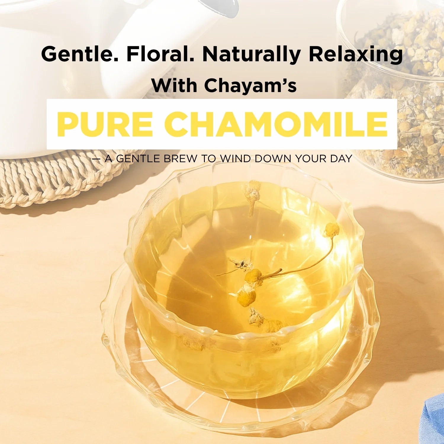 Displaying that chamomile tea promotes sleep and relaxation