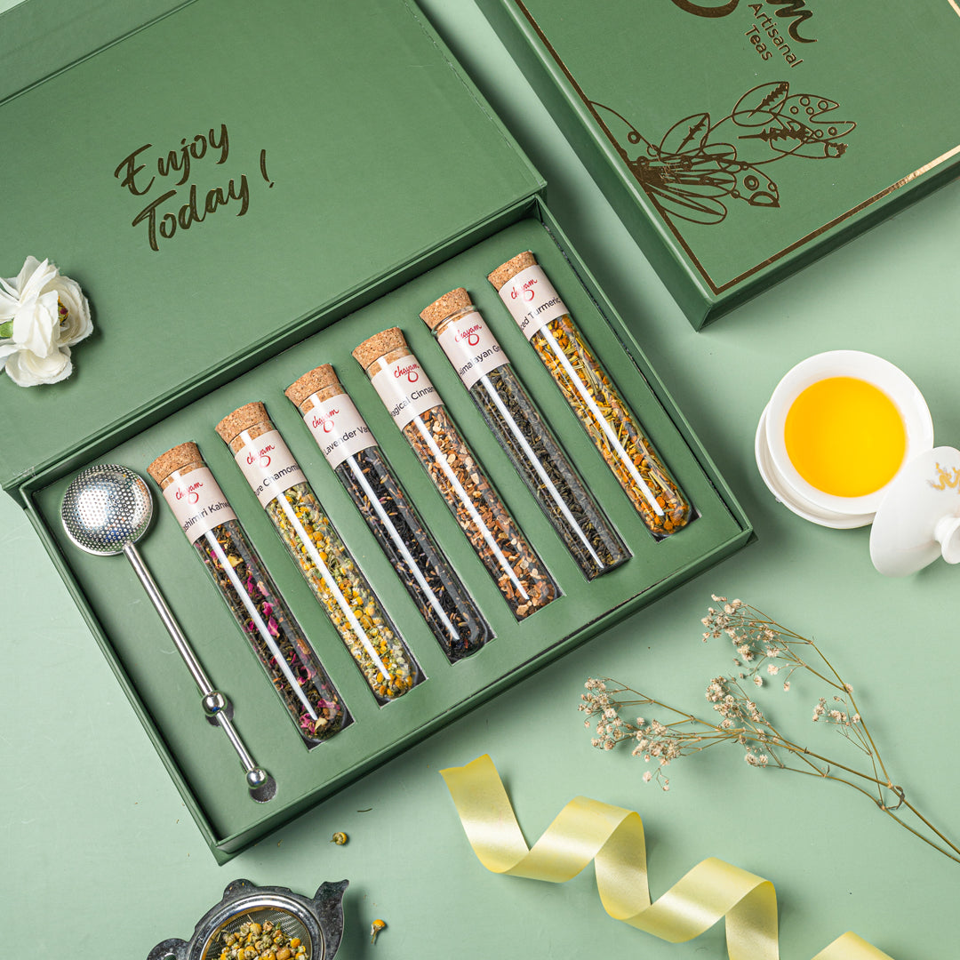 Tea Tubebox Assorted Tea Tubes Gift Box | Whole Leaf Tubes Tea Set | 6 Test Tubes ...
